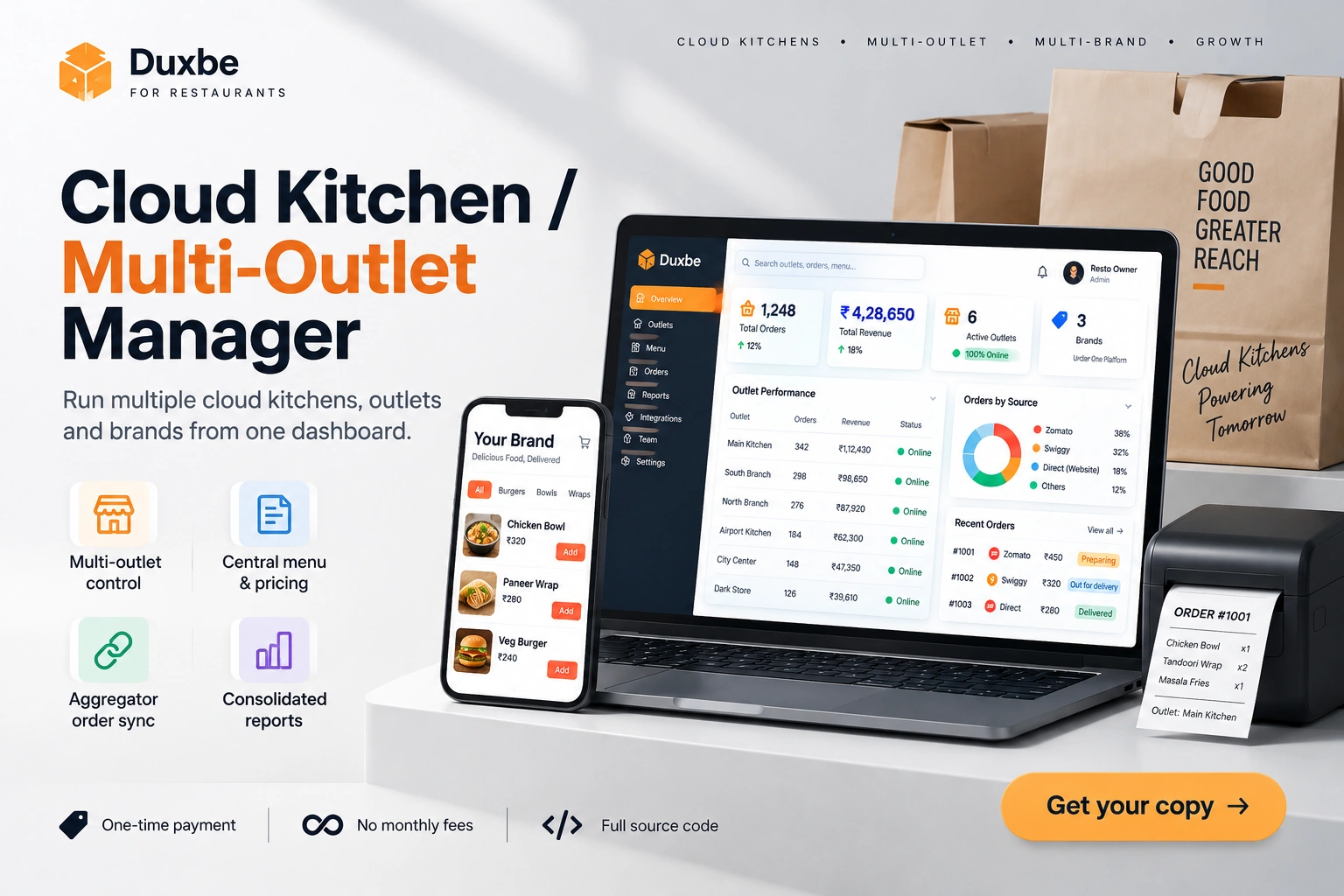 Cloud Kitchen / Multi-Outlet Manager