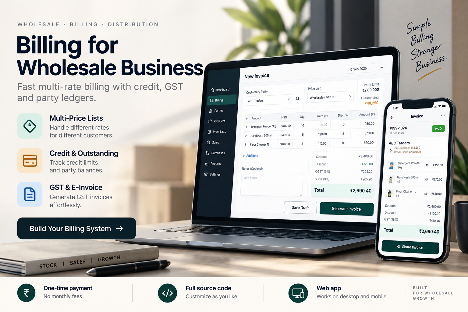 Billing for Wholesale Business
