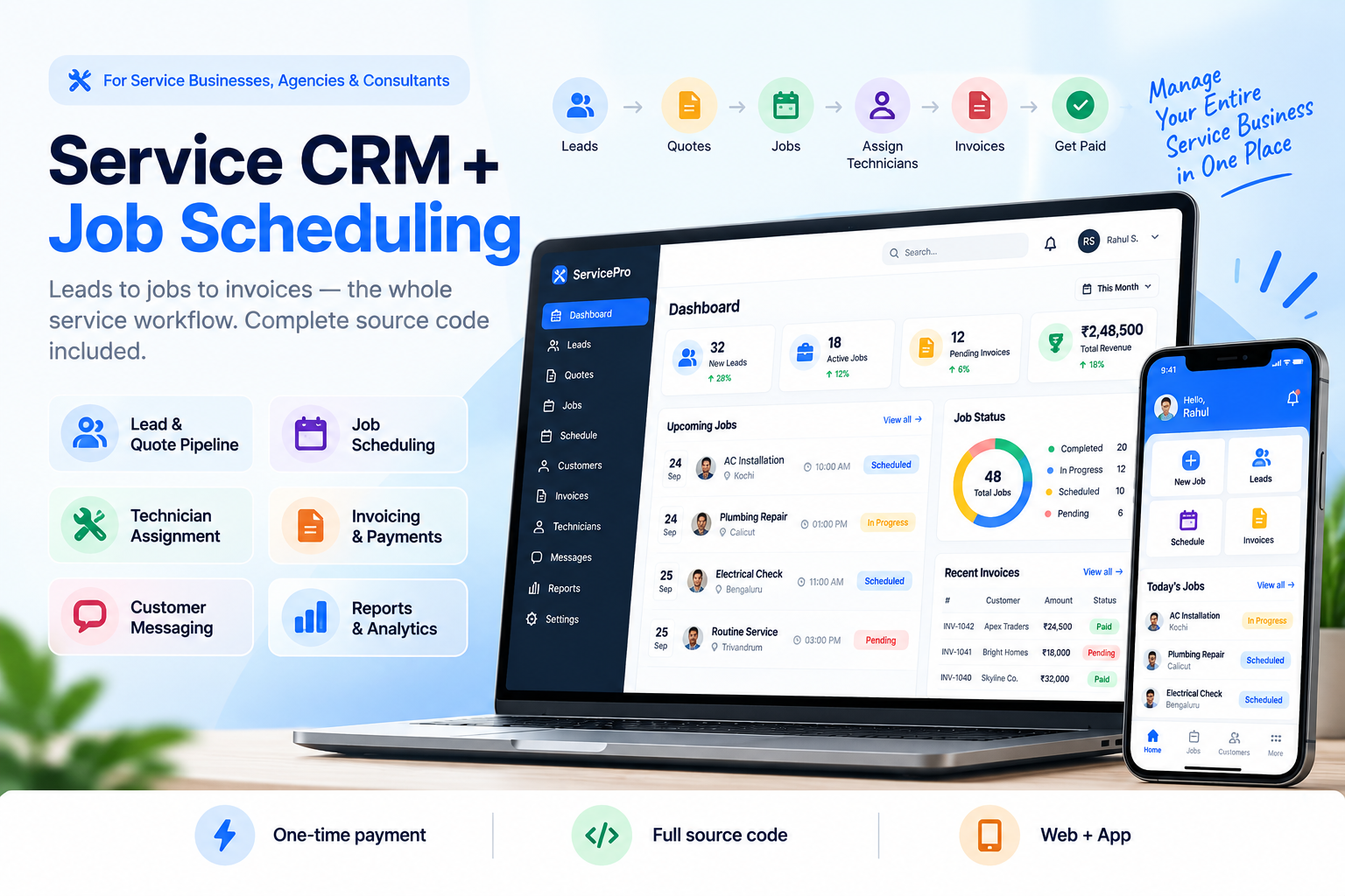 Service CRM + Job Scheduling