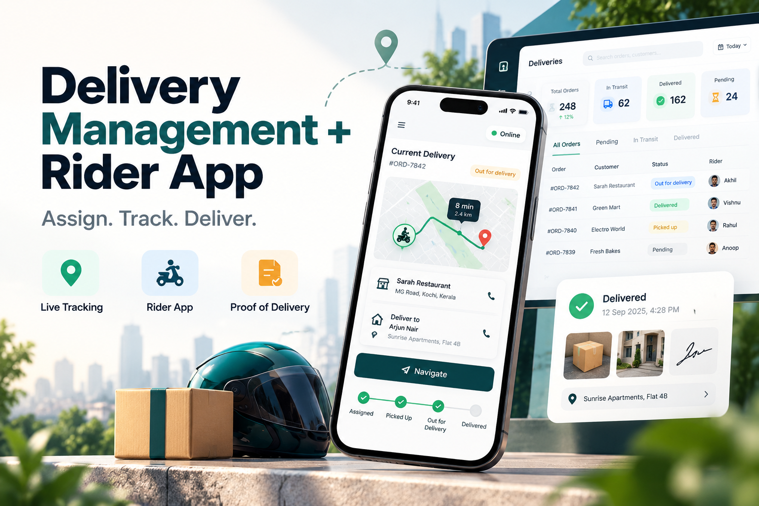 Delivery Management + Rider App